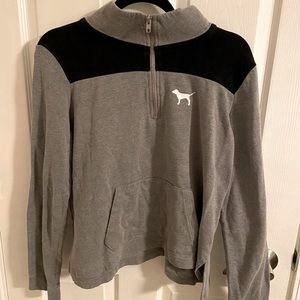 Grey PINK Quarter Zip